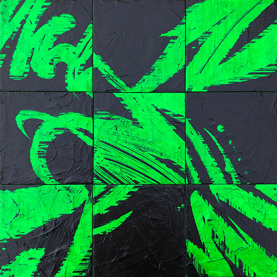 Exe, 2024, Laser Cut Acrylic on Wood, 42cm x 42cm