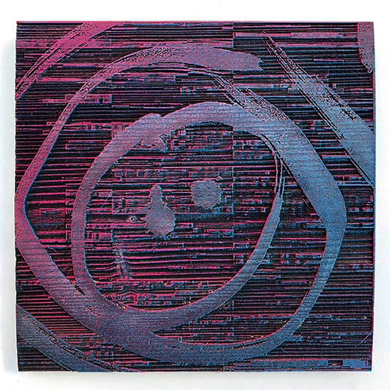 Loop, 2022, Acrylic & Spray Paint on Wood 20cm x 20cm