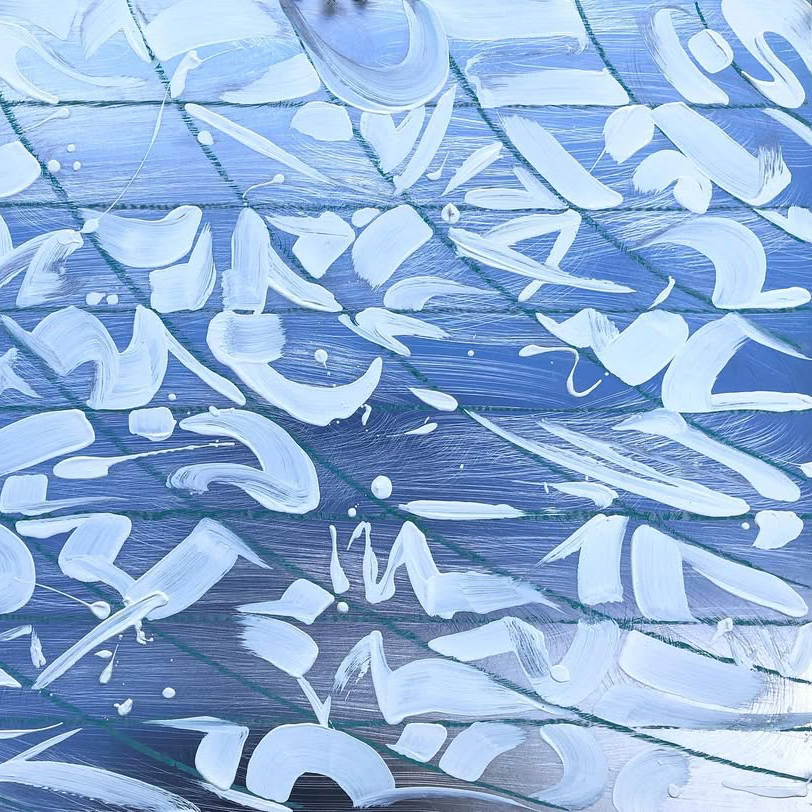 Water2, 2022, Oil on Aluminium, 100cm x 50cm