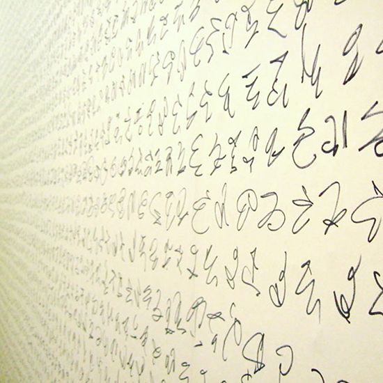 Scrawl Residency, 2005, Leeds Art Gallery, Marker Pen, Installation – Approx 6m x 2m (Detail 2)